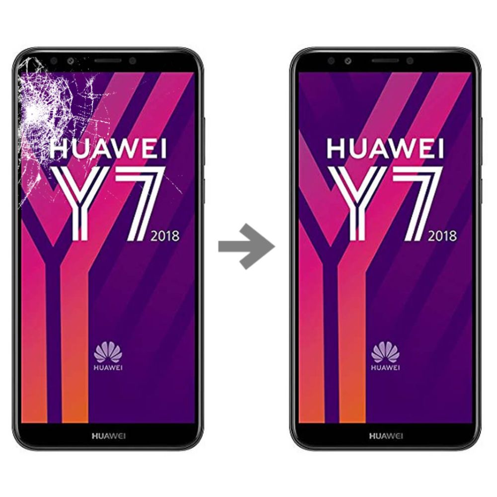 Wymiana szybki w Huawei Y7 2018 serwis Poznań